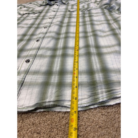 Cody James Mens Short Sleeve Plaid Western Shirt Size 2XL Green White‎ - Picture 7 of 7